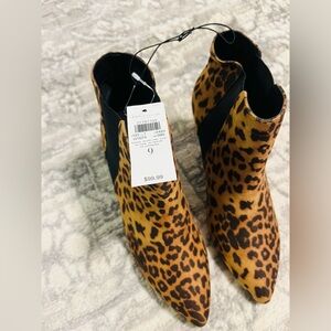 NWT Ann Taylor Factory Leopard Kitten Heel Booties